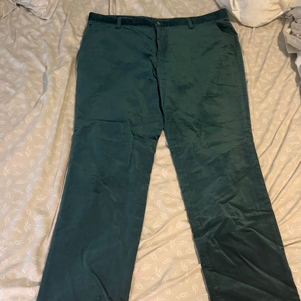 Men’s INC International Concepts Hunter Green Velvet Slim Pants - 33X32